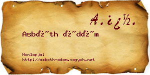 Asbóth Ádám névjegykártya