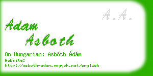 adam asboth business card